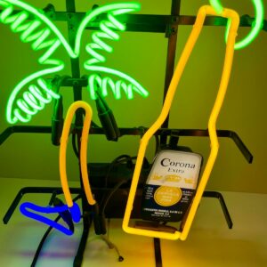 enseigne néon corona extra palmier vintage bar