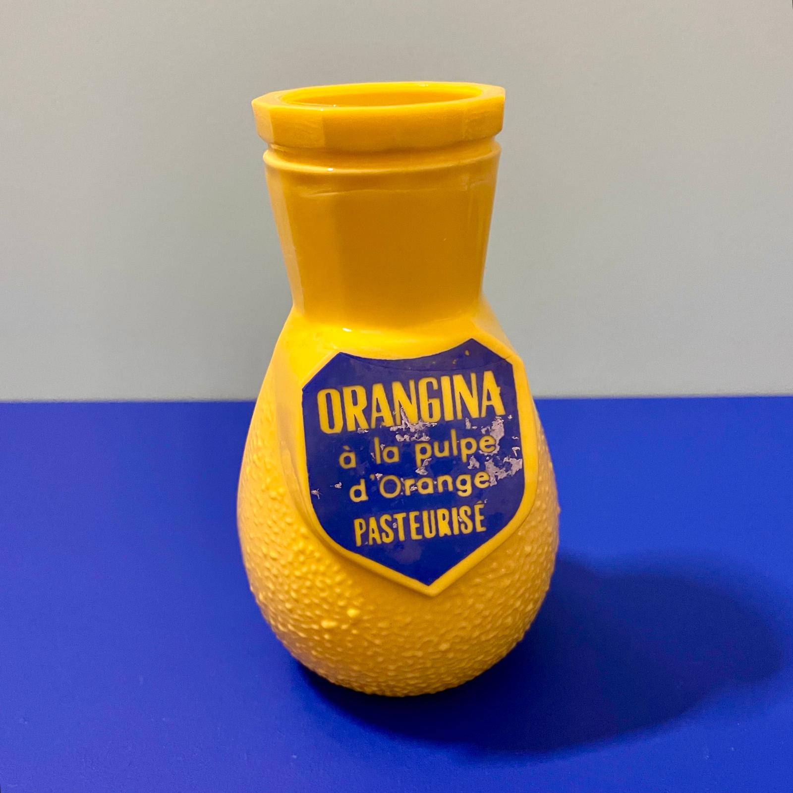 porte paille orangina vintage jaune bistrot