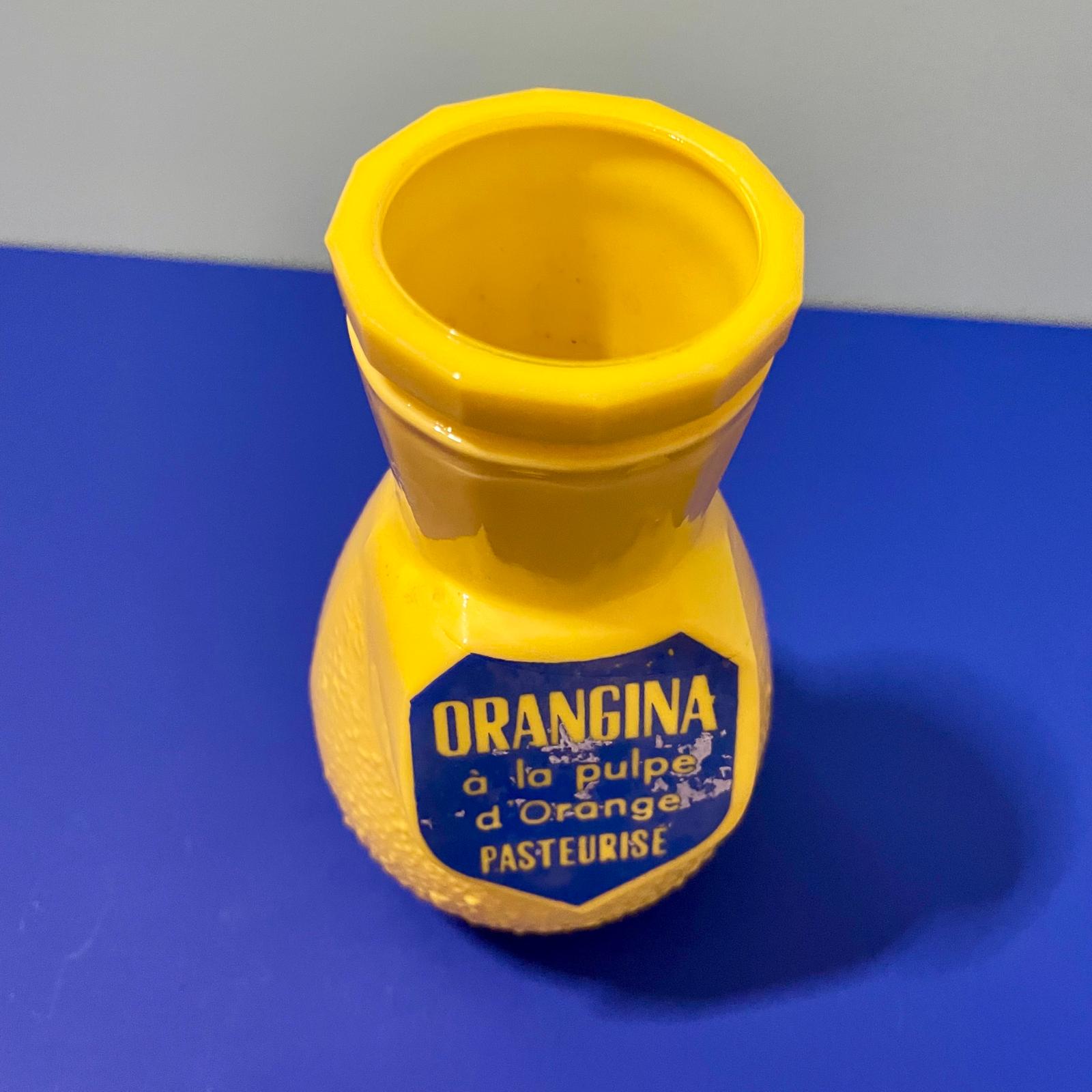 porte paille orangina vintage jaune bistrot