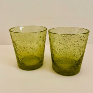 Verre bullé vert Verrerie de Biot vintage