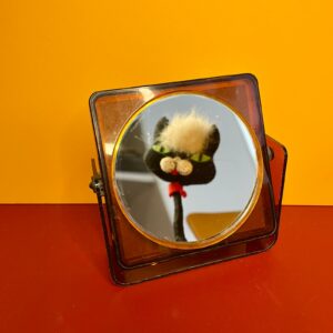 Miroir vintage années 70 effet écaille de tortue