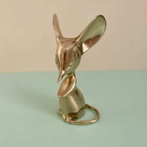 Souris vintage en laiton doré – figurine décorative