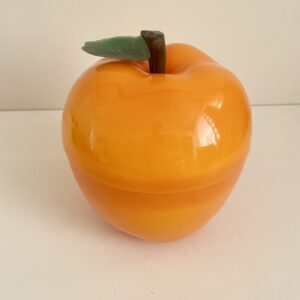 Seau à glaçons vintage en forme de pomme orange – années 70