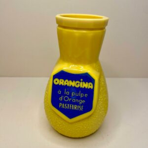 Porte-pailles Orangina vintage en opaline – années 60/70