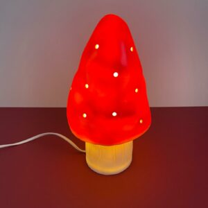 Lampe champignon vintage HOICA rouge – Made in Germany – plastique années 90
