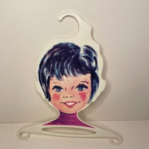 Cintre enfant vintage illustré – Visage de petite fille – Années 60