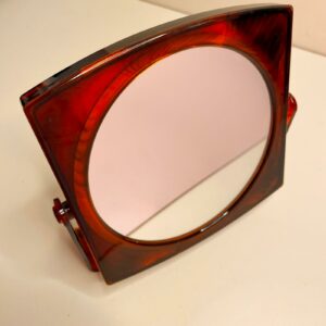 Miroir vintage double face effet écaille de tortue – Années 70