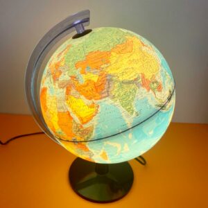 Mappemonde lumineuse vintage des années 90 – Globe terrestre éclairant 40 cm