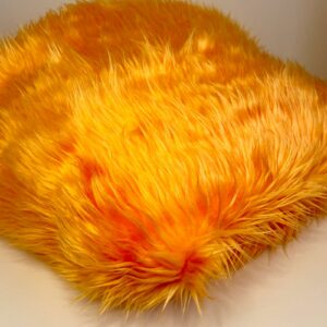 Couvre-lit vintage en fausse fourrure orange – Années 70 – Moumoute XXL
